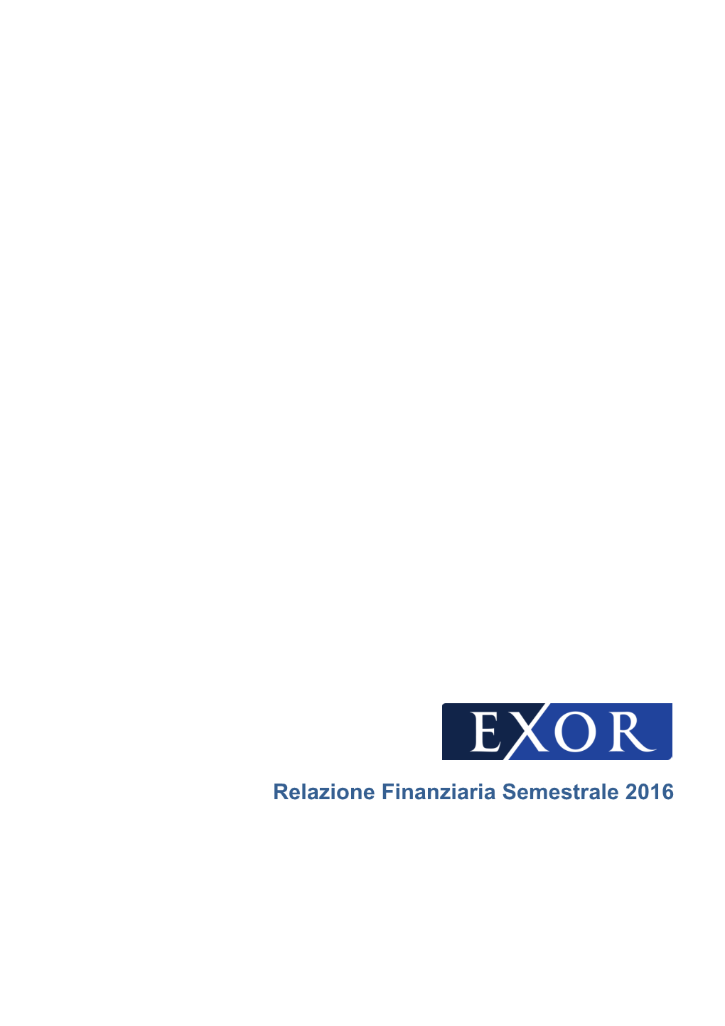Relazione Finanziaria Semestrale 2016
