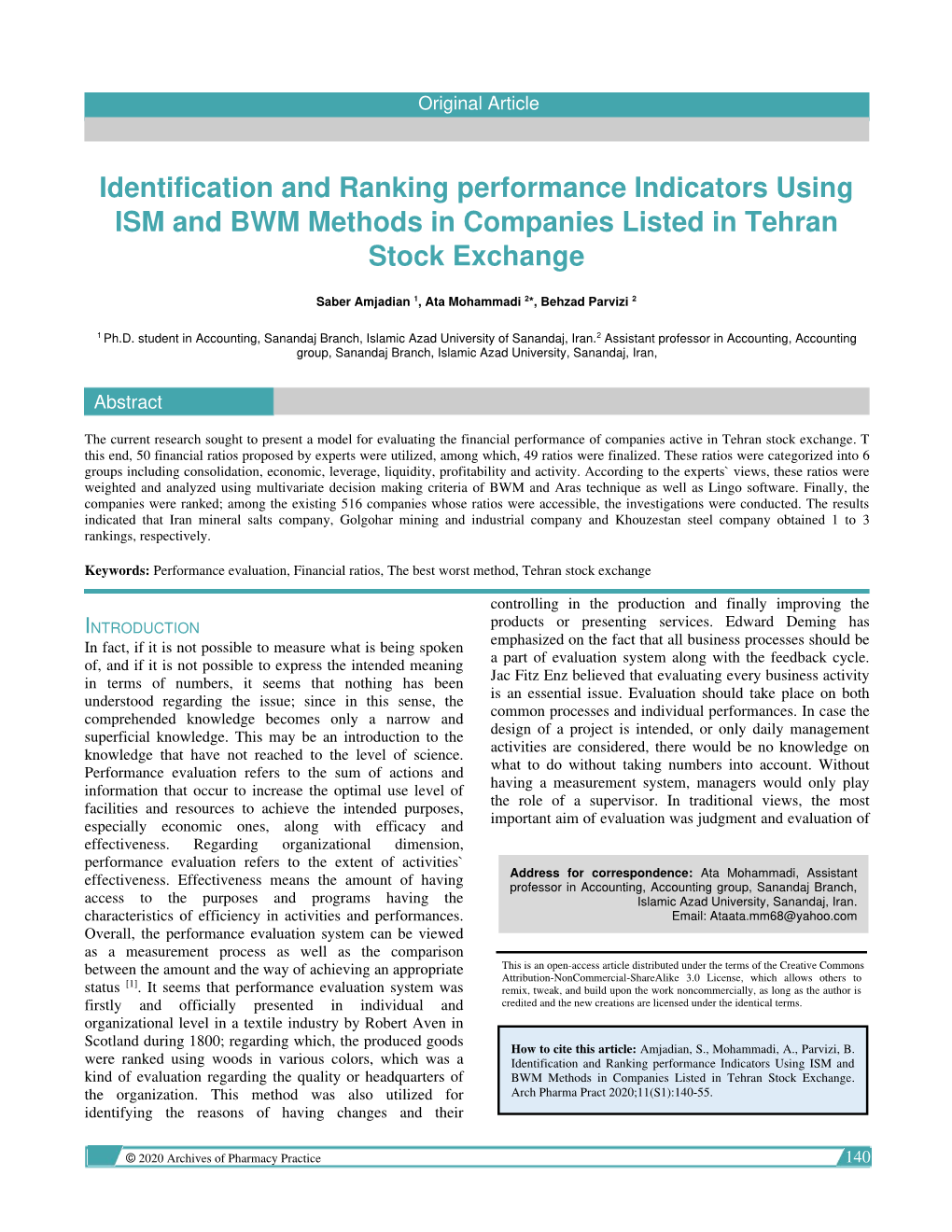 Identification and Ranking Performance Indicators Using ISM and BWM Methods in Companies Listed in Tehran Stock Exchange