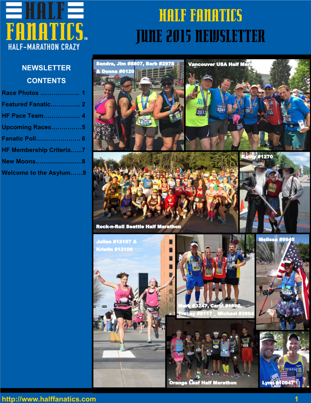 Half Fanatics June 2015 Newsletter