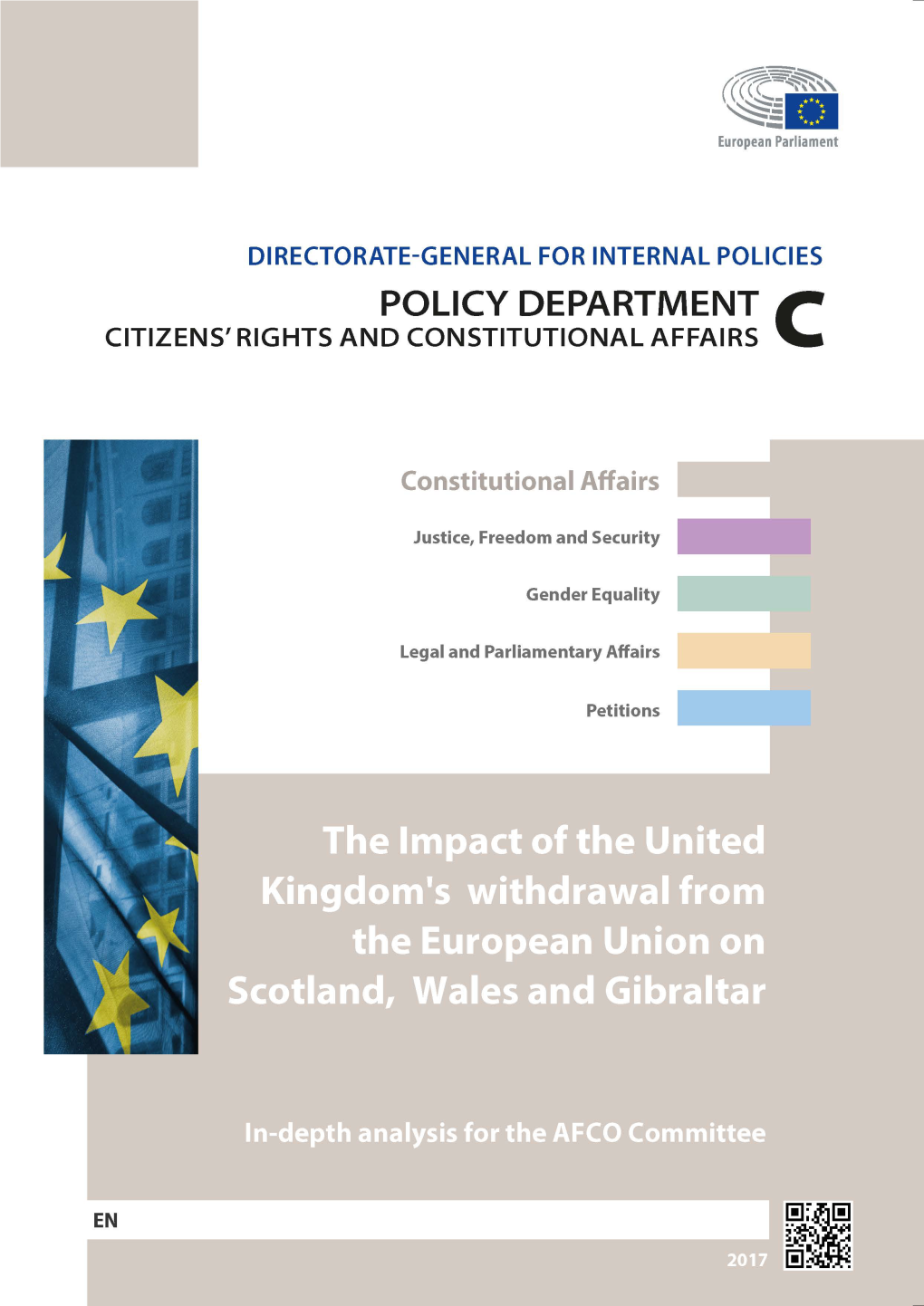 The Impact of the United Kingdom's Withdrawal from the European Union on Scotland, Wales and Gibraltar