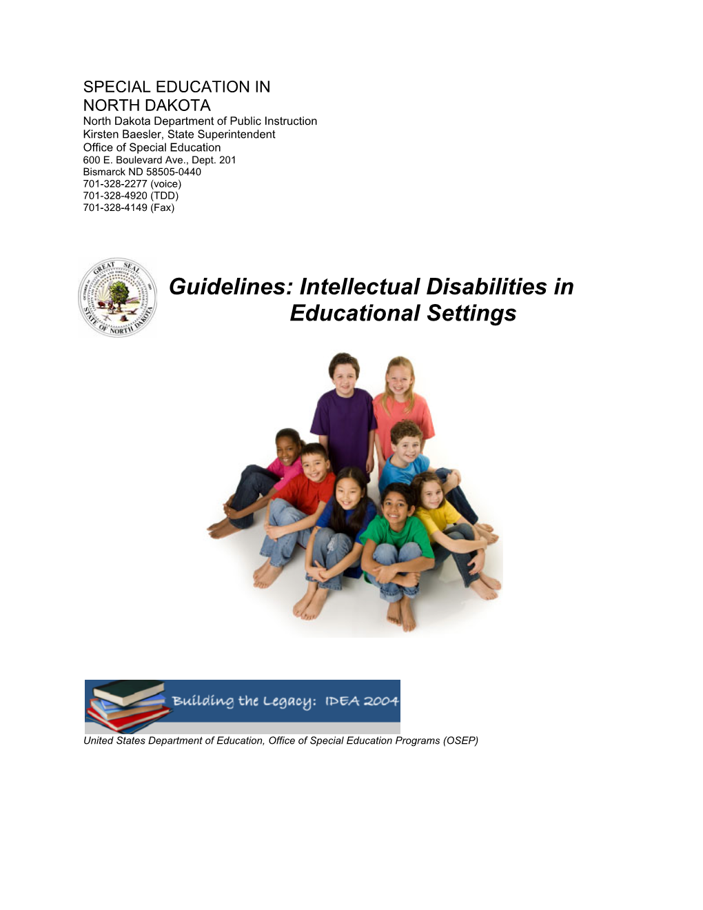 Guidelines: Intellectual Disabilities in Educational Settings