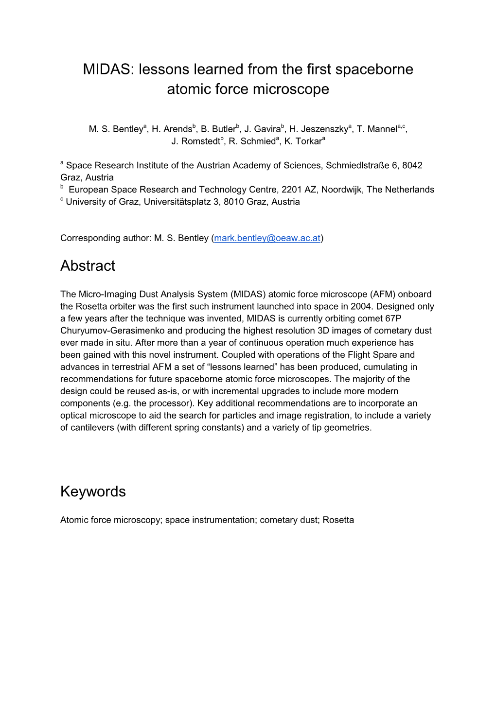 MIDAS: Lessons Learned from the First Spaceborne Atomic Force Microscope