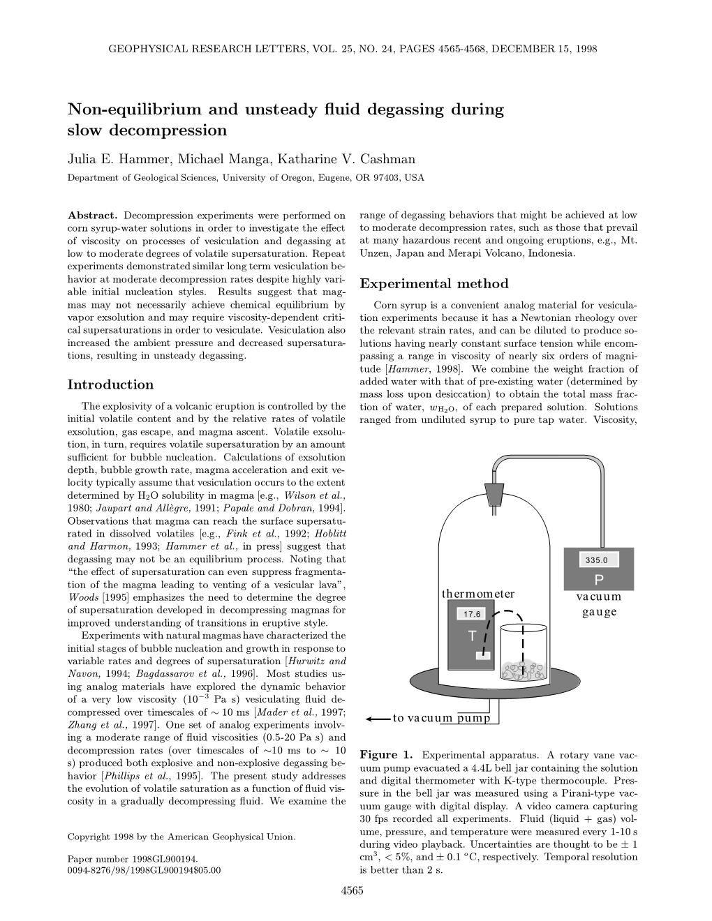 Non-Equilibrium and Unsteady Fluid Degassing During Slow