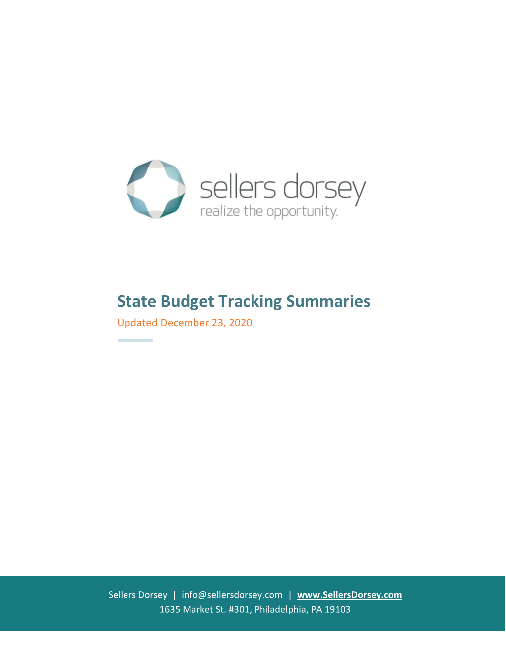 State Budget Tracking Summaries Updated December 23, 2020