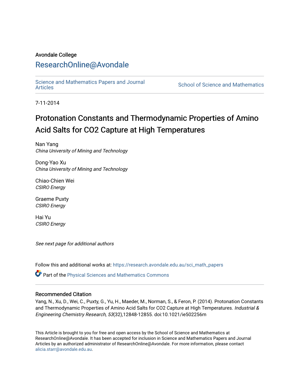 Protonation Constants and Thermodynamic Properties of Amino Acid Salts for CO2 Capture at High Temperatures