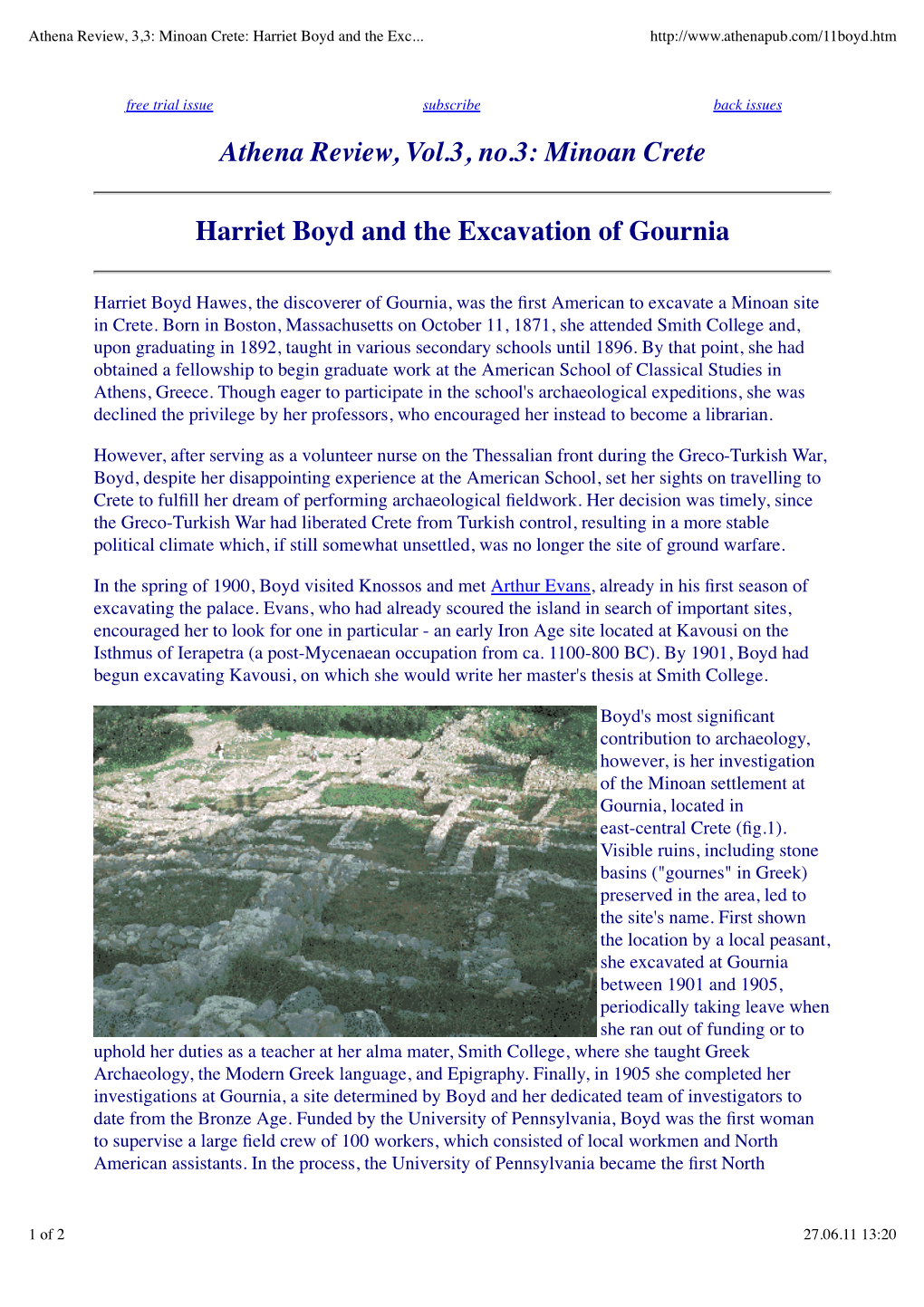 Harriet Boyd and the Excavation of Gournia