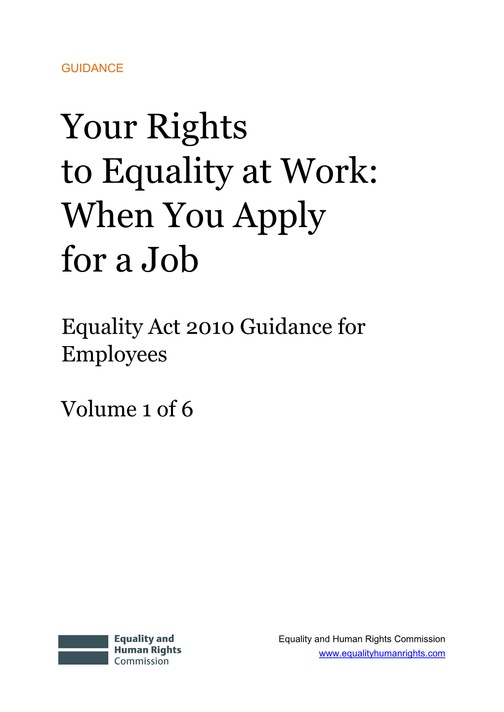 Your Rights to Equality at Work: When You Apply for a Job