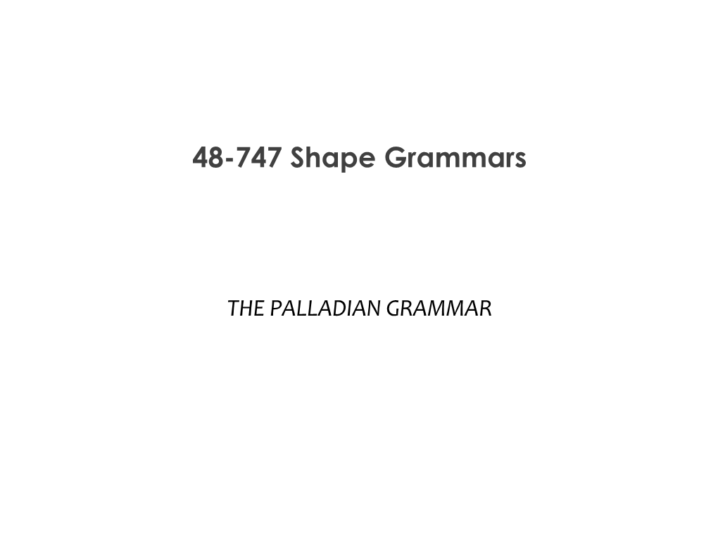 Palladian Grammar