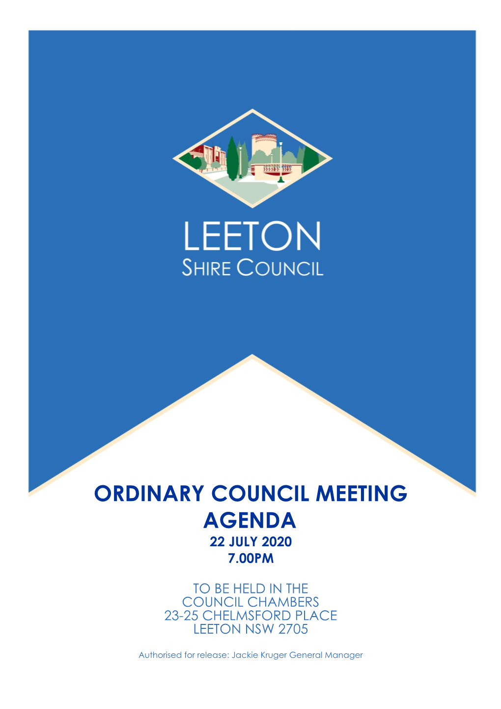 Ordinary Council Meeting Agenda 22 July 2020 7.00Pm