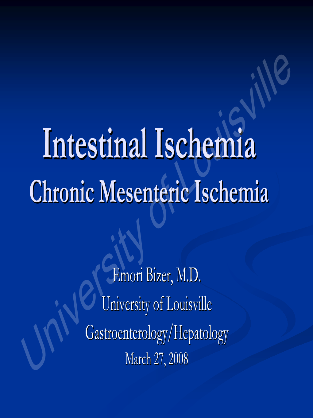 Chronic Mesenteric Ischemia Is: A