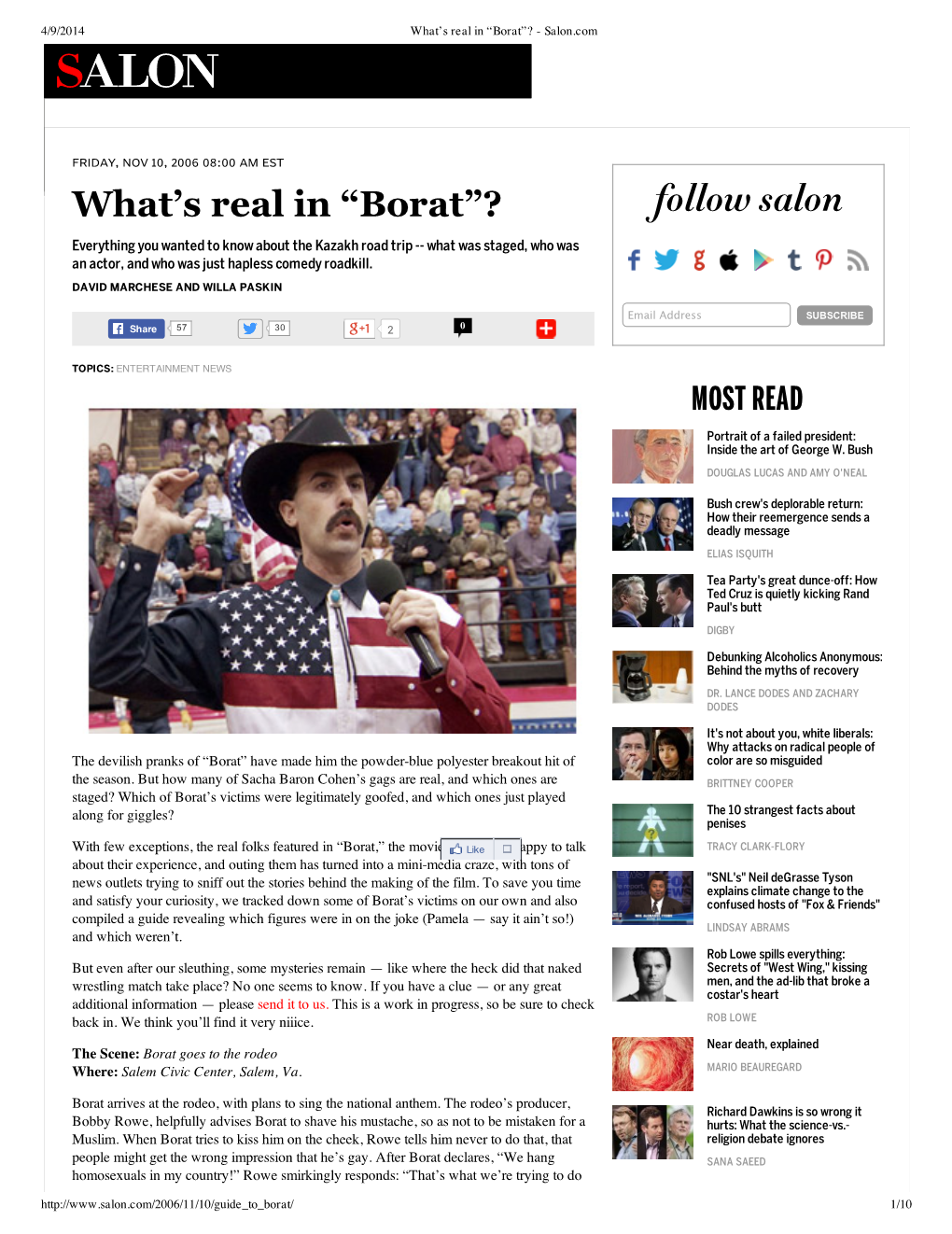 “Borat”? - Salon.Com