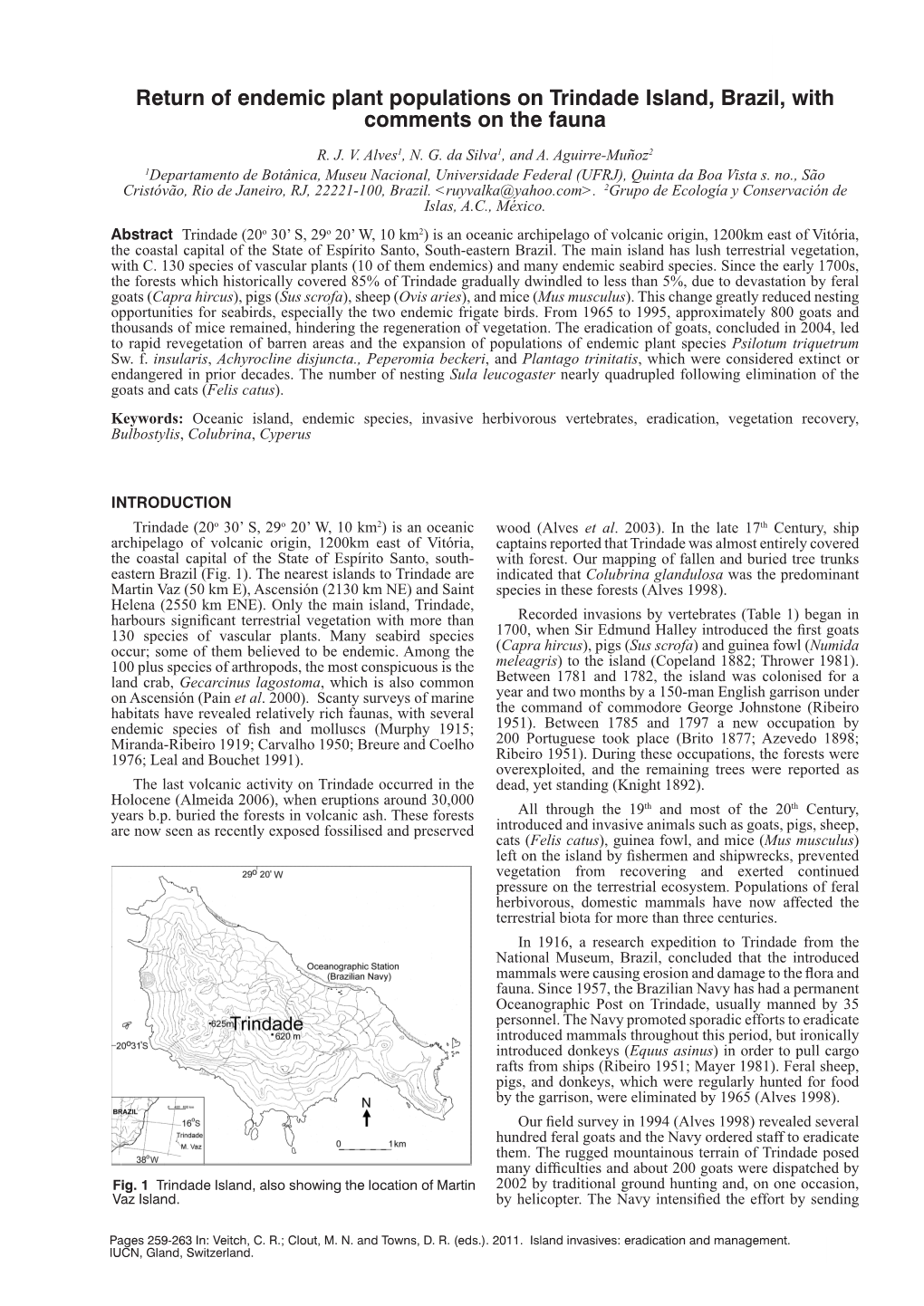 Return of Endemic Plant Populations on Trindade Island, Brazil, with Comments on the Fauna