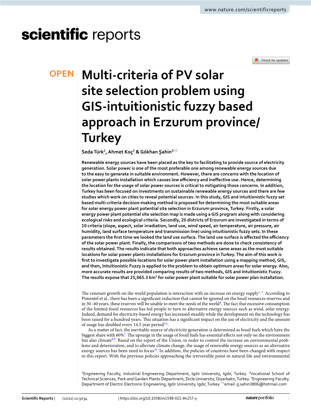 Multi-Criteria of PV Solar Site Selection Problem Using GIS-Intuitionistic