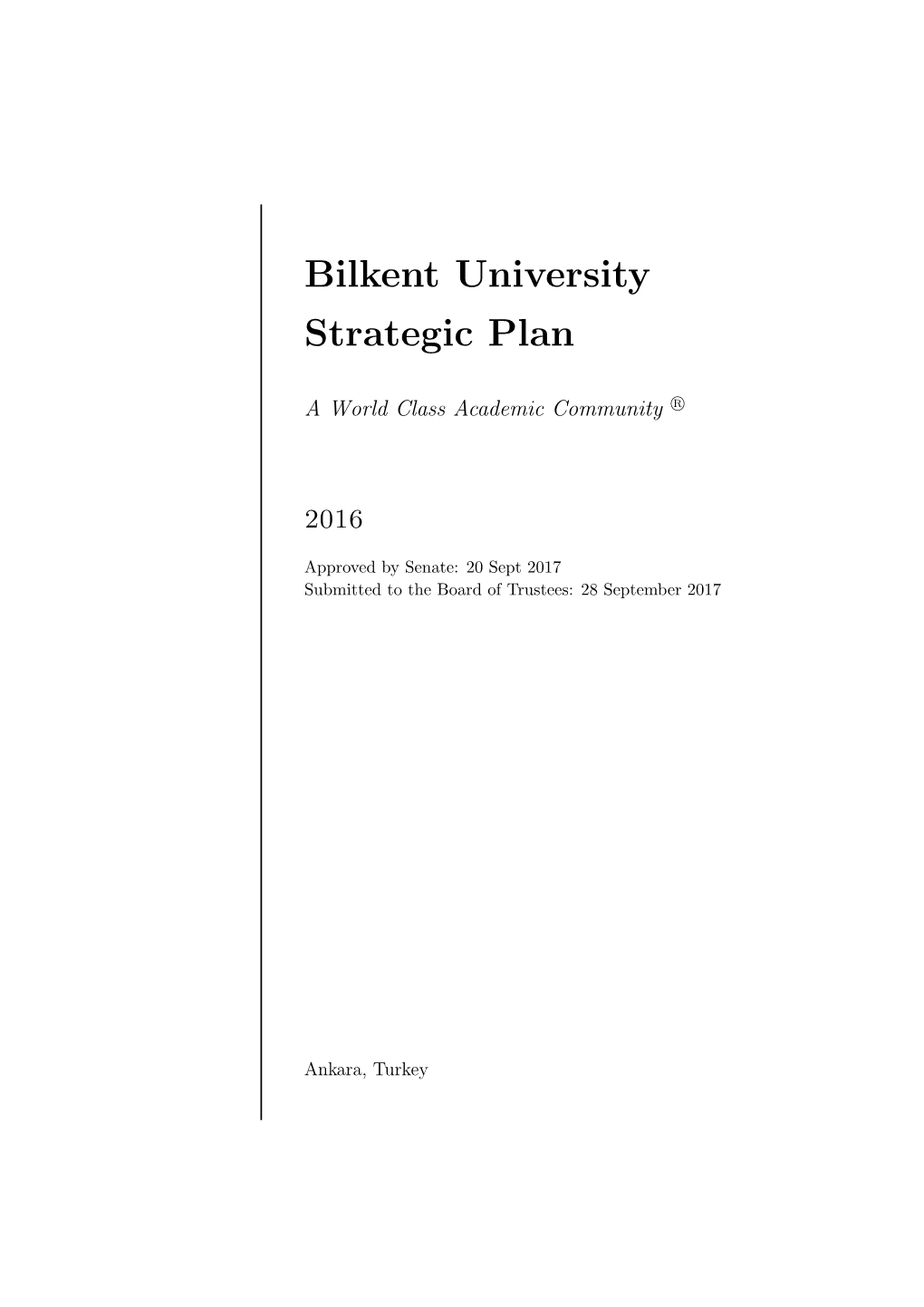 Bilkent University Strategic Plan