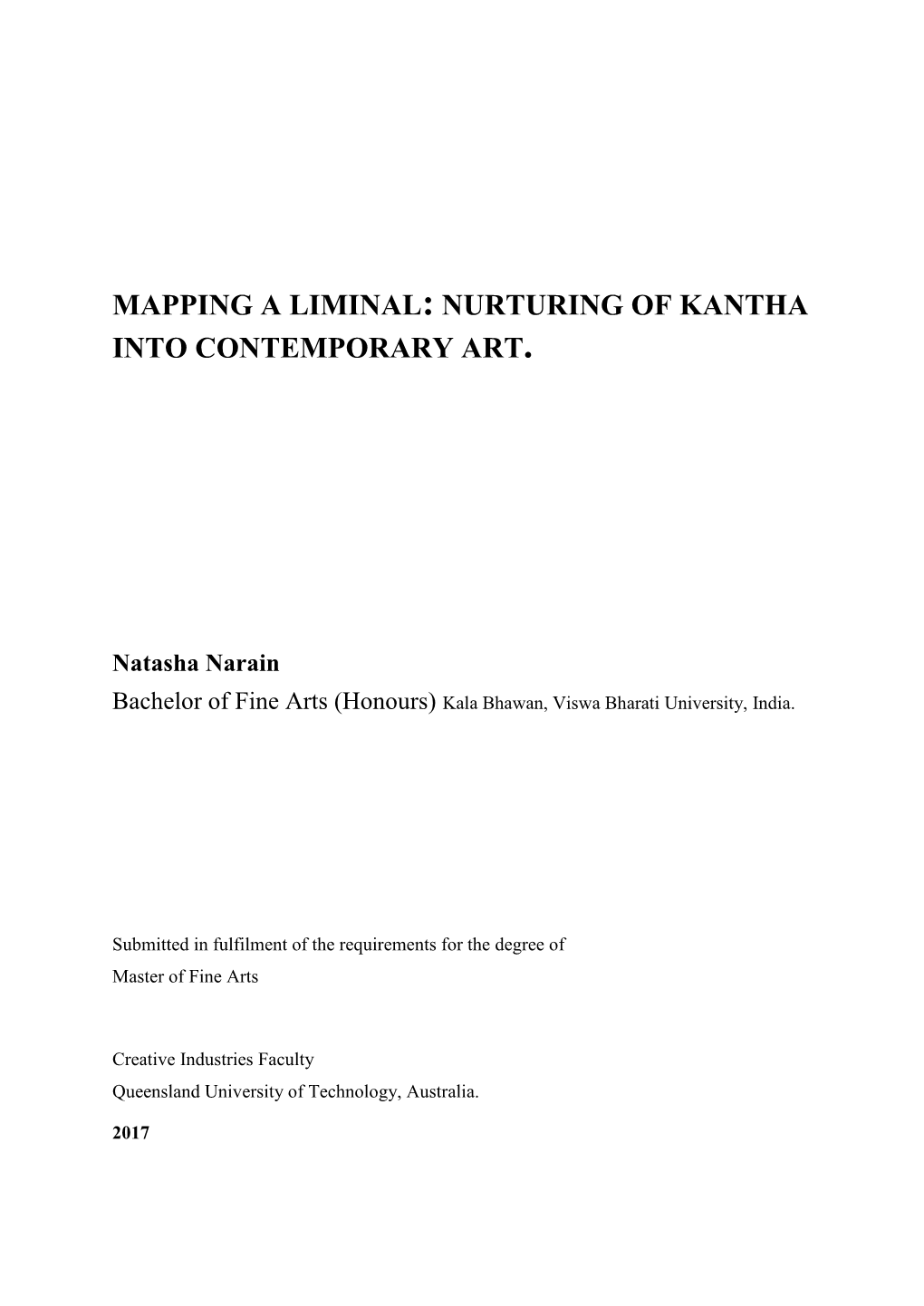 Mapping a Liminal: Nurturing of Kantha Into Contemporary Art