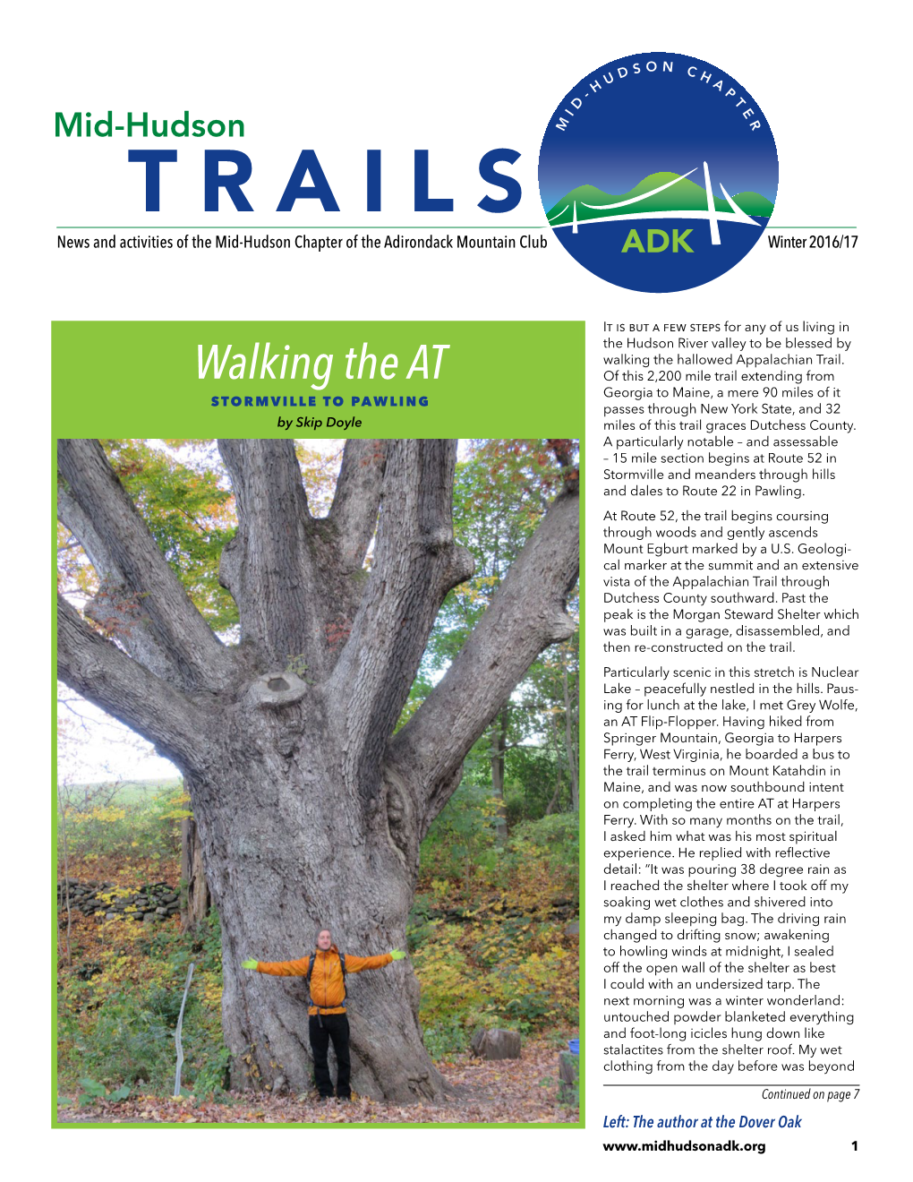 TRAILS of the Mid-Hudson Chapter of the Adirondack Mountain Club ADK Winter 2016/17