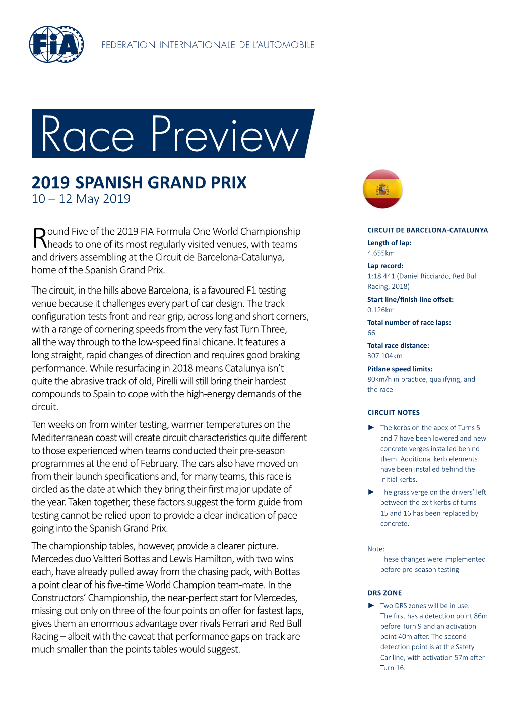 2019 SPANISH GRAND PRIX 10 – 12 May 2019