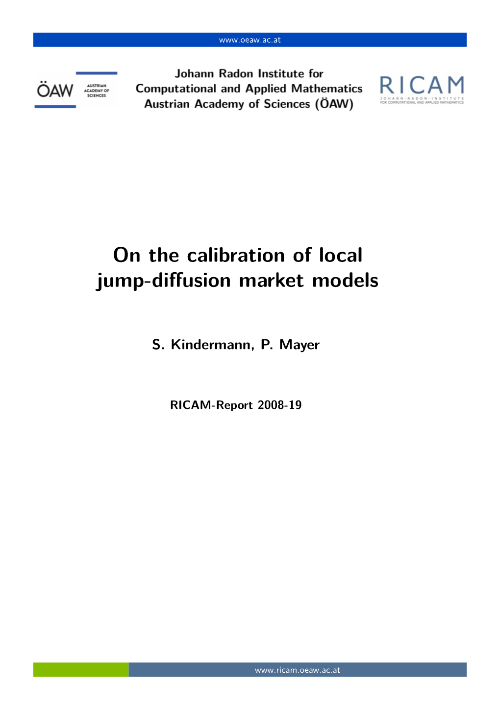 On the Calibration of Local Jump-Diffusion Market Models