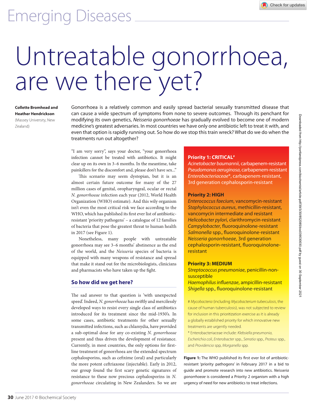 Untreatable Gonorrhoea, Are We There Yet?