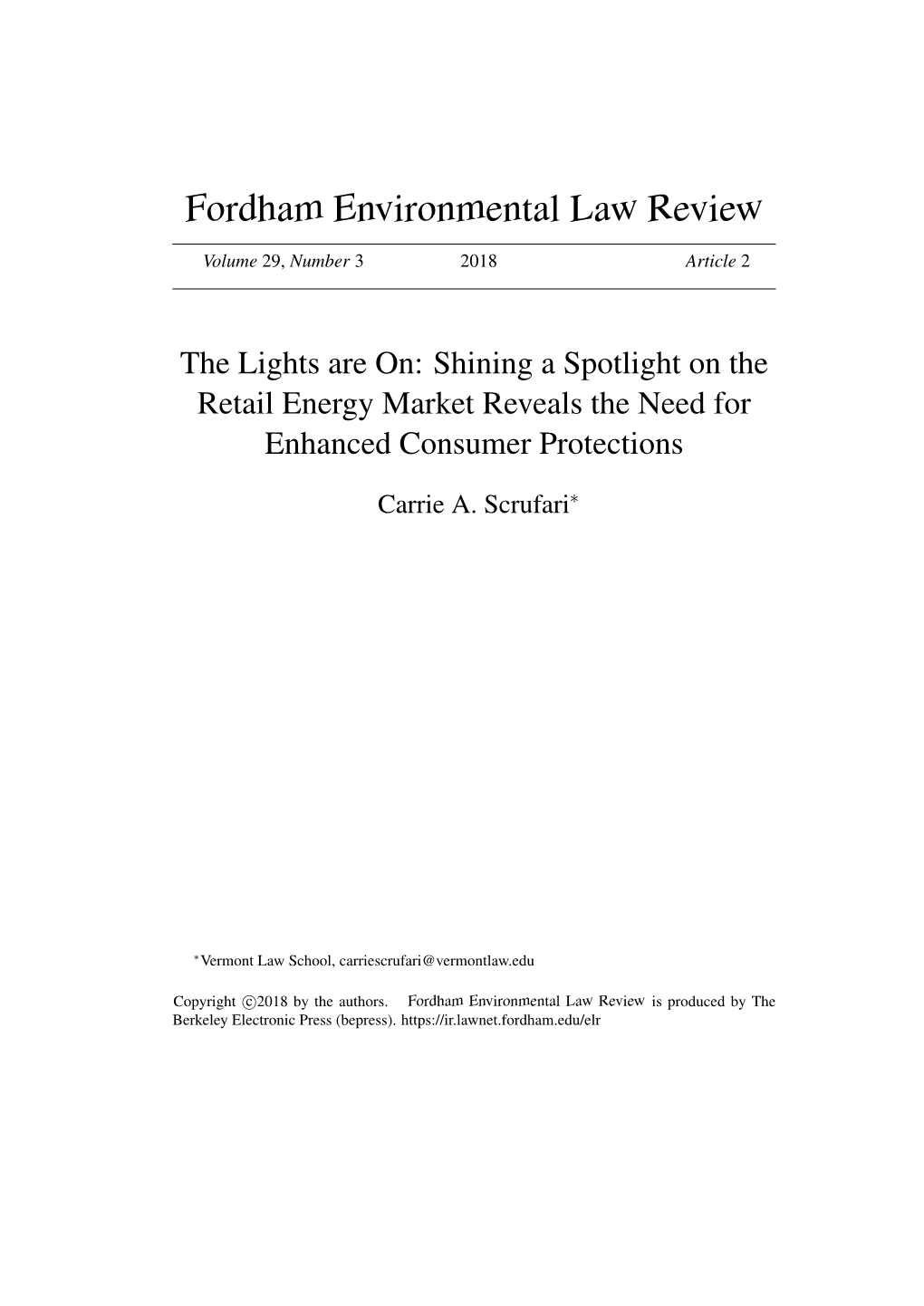 Fordham Environmental Law Review