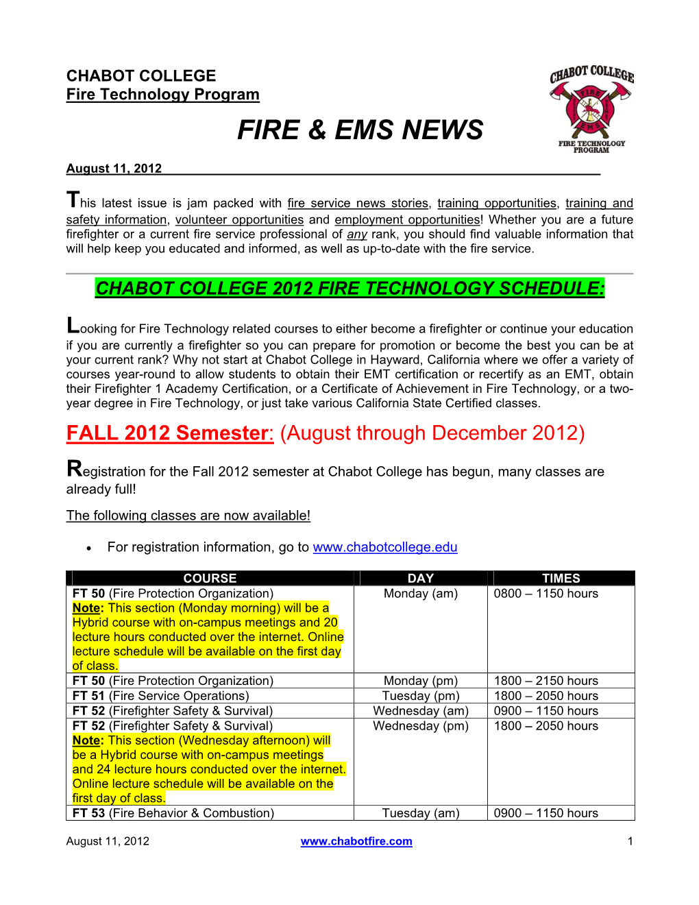 Fire & Ems News