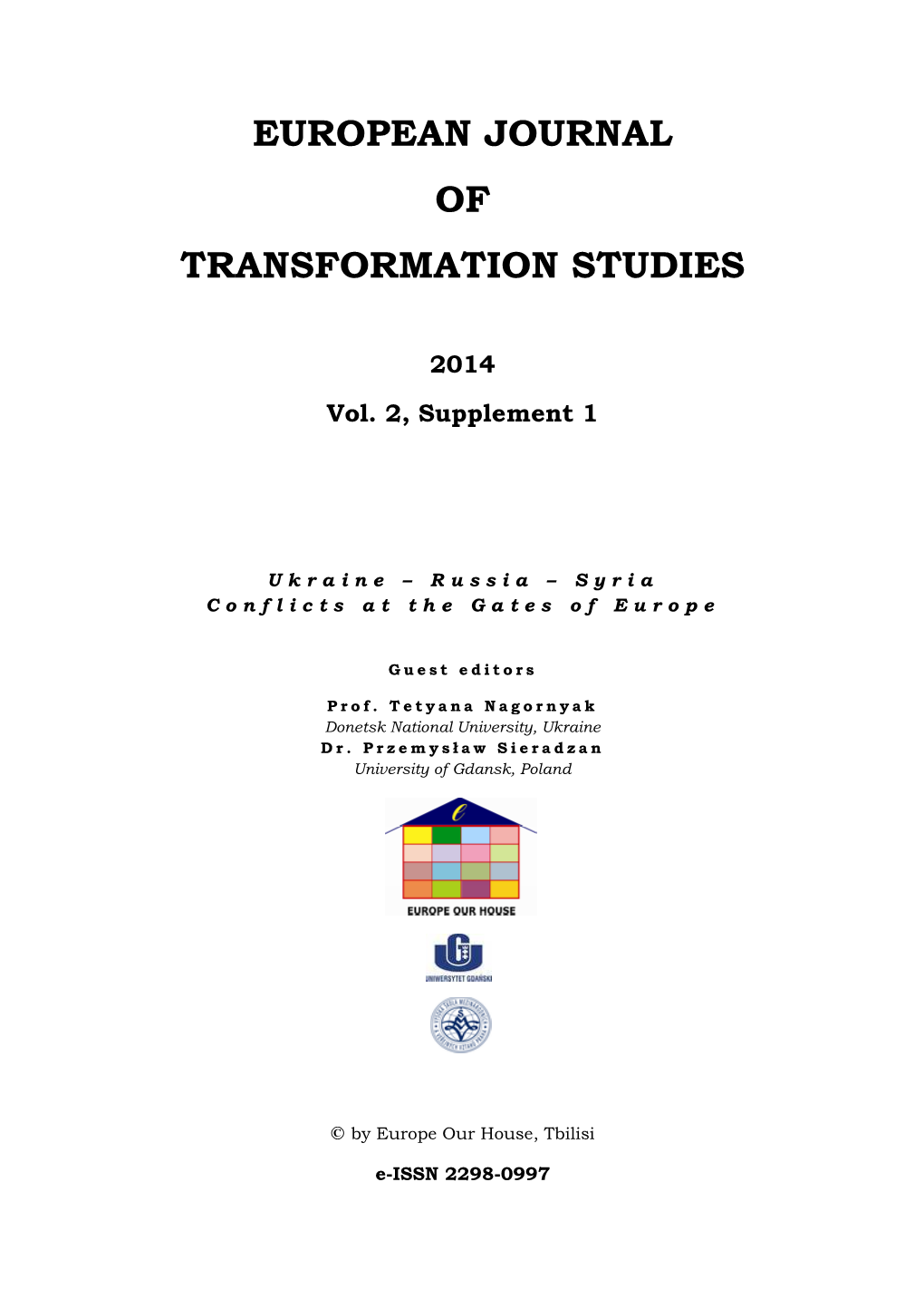 EJTS, Vol. 2, Suppl 1