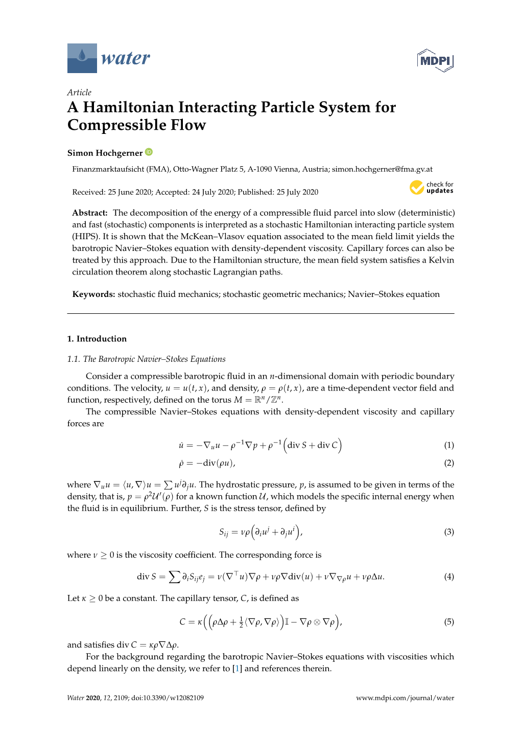 A Hamiltonian Interacting Particle System for Compressible Flow