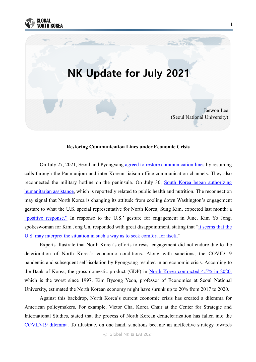 NK Update for July 2021