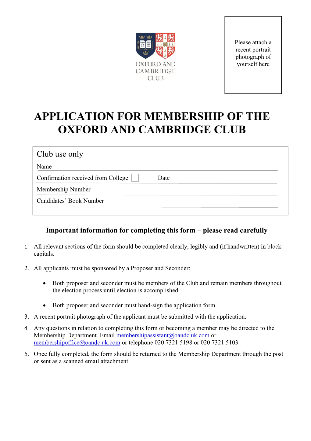 Application Form