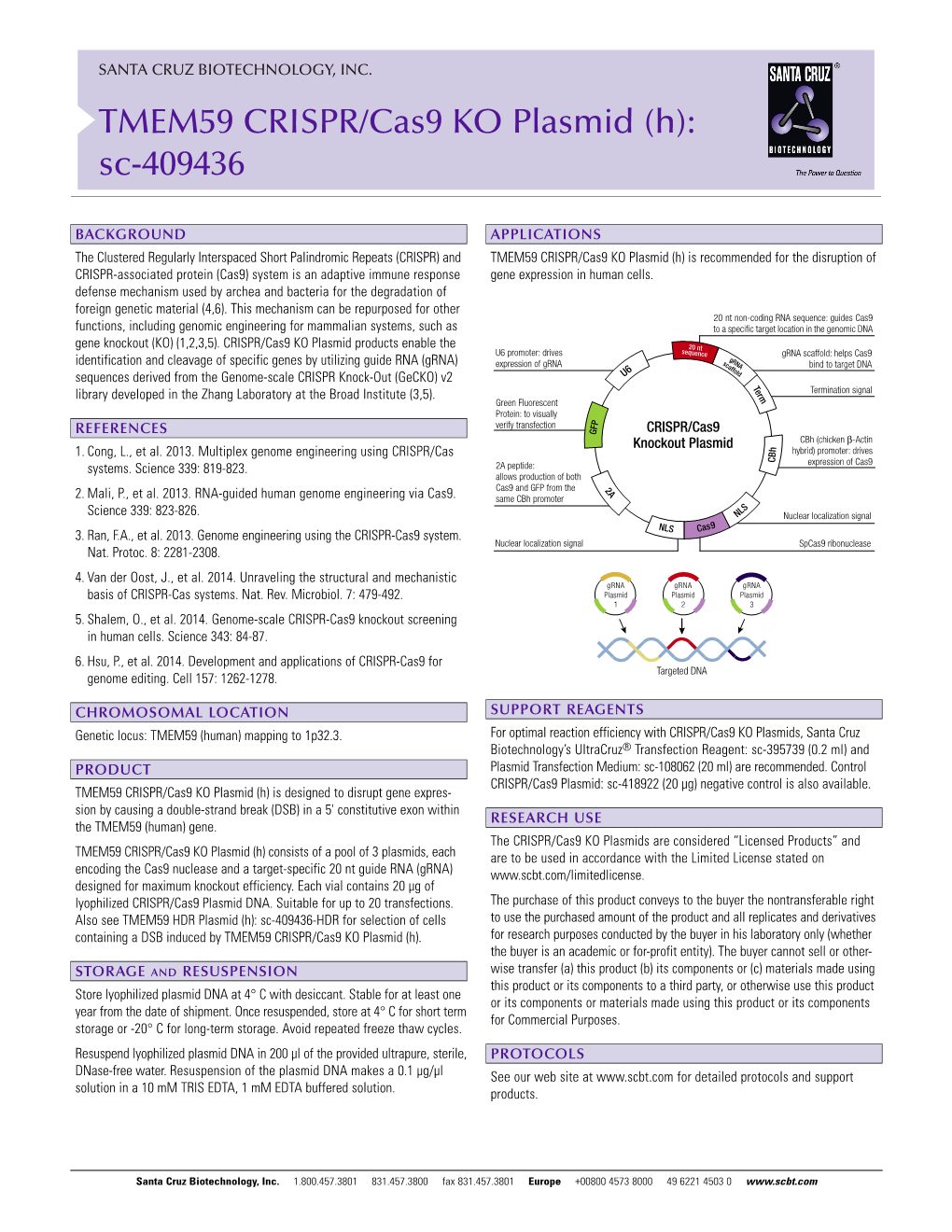 TMEM59 CRISPR/Cas9 KO Plasmid (H): Sc-409436