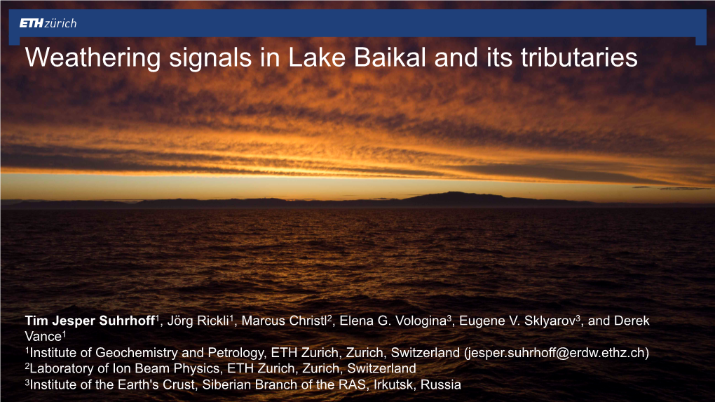 Weathering Signals in Lake Baikal and Its Tributaries
