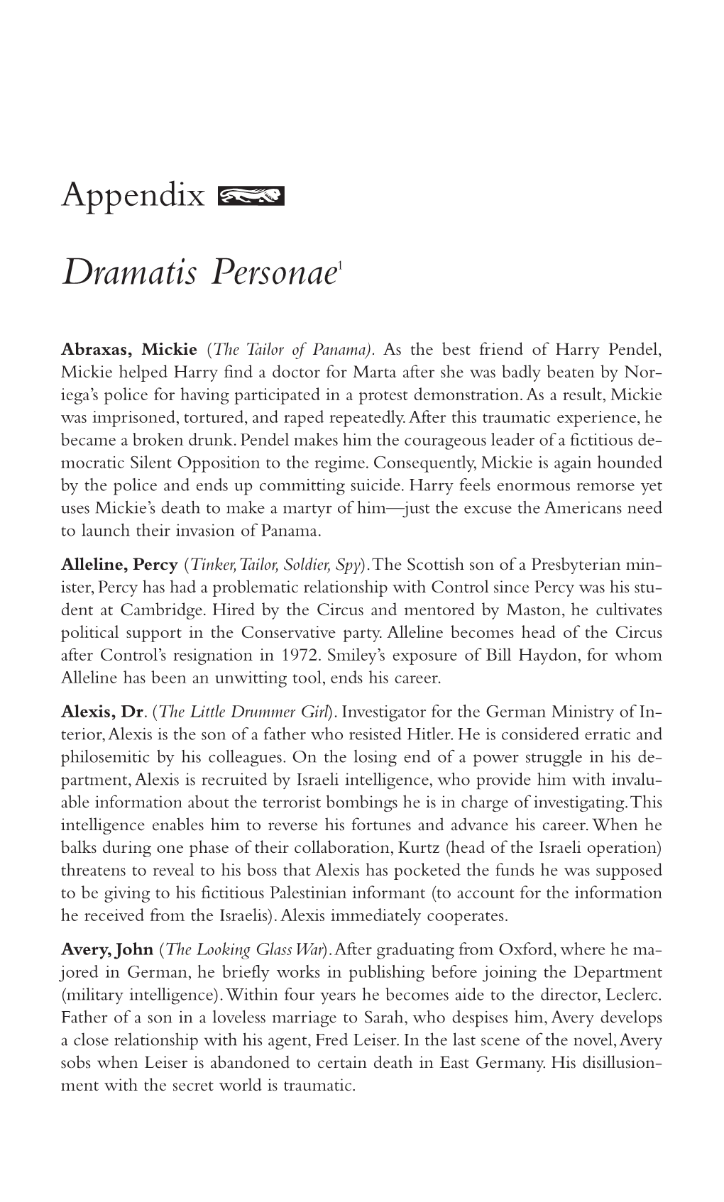 Dramatis Personae1