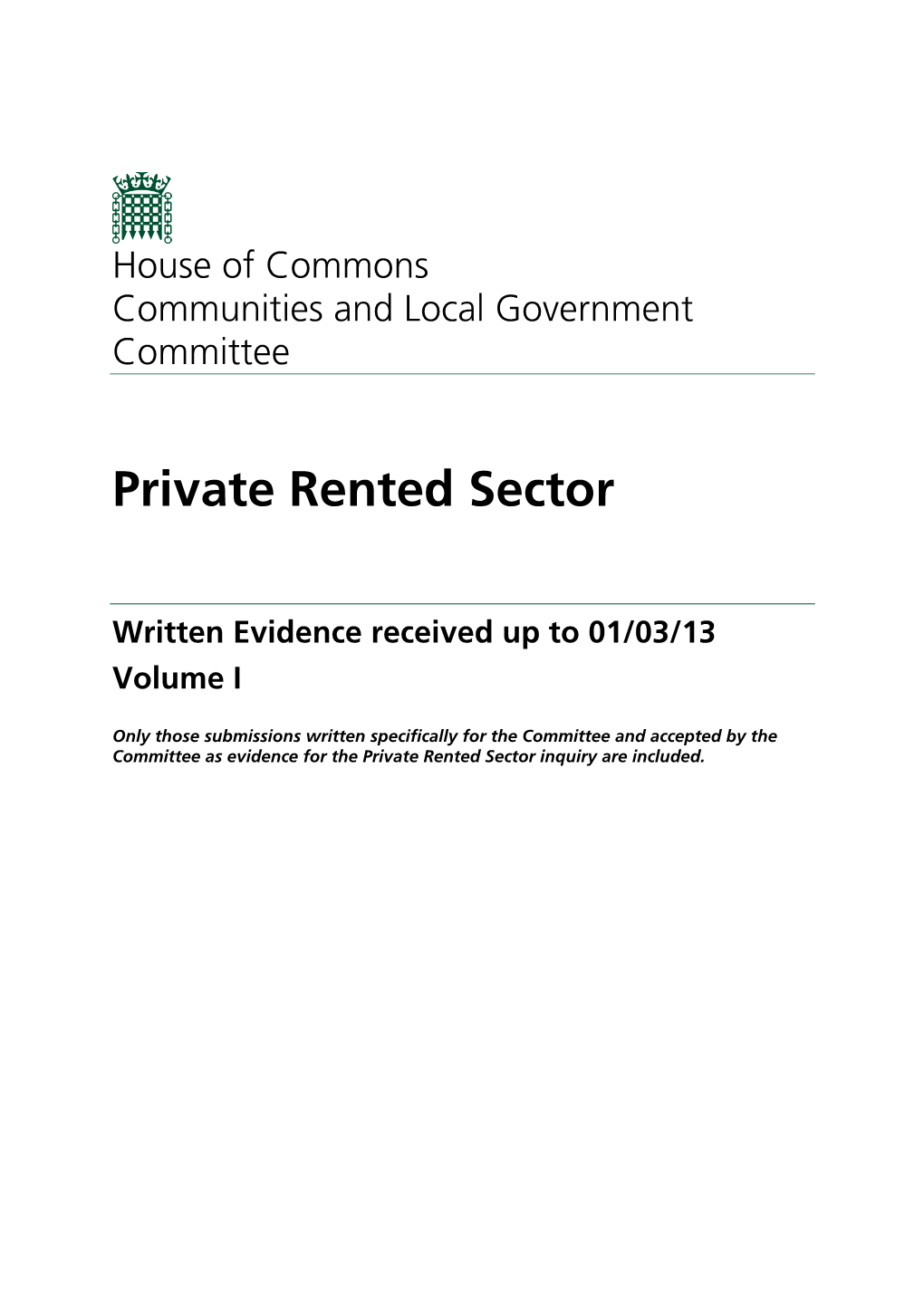 Private Rented Sector