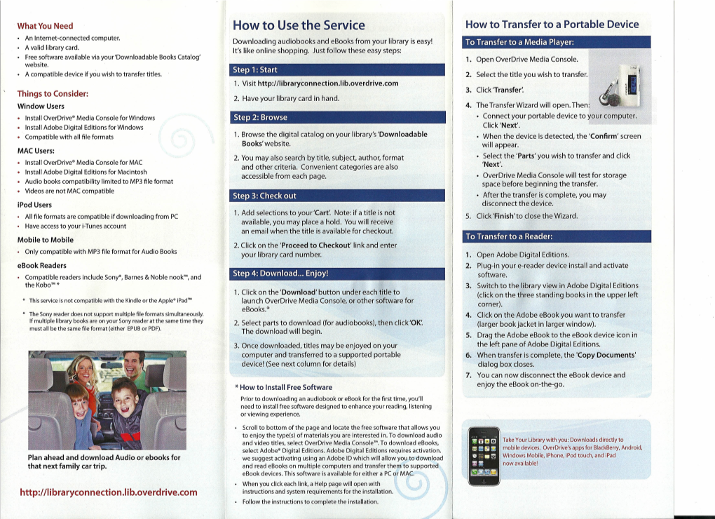 How to Use the Service How to Transfer to a Portable Device an Internet-Connected Computer