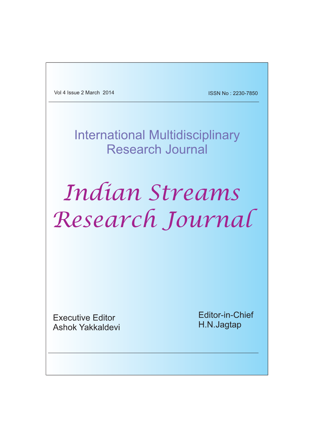 Indian Streams Research Journal