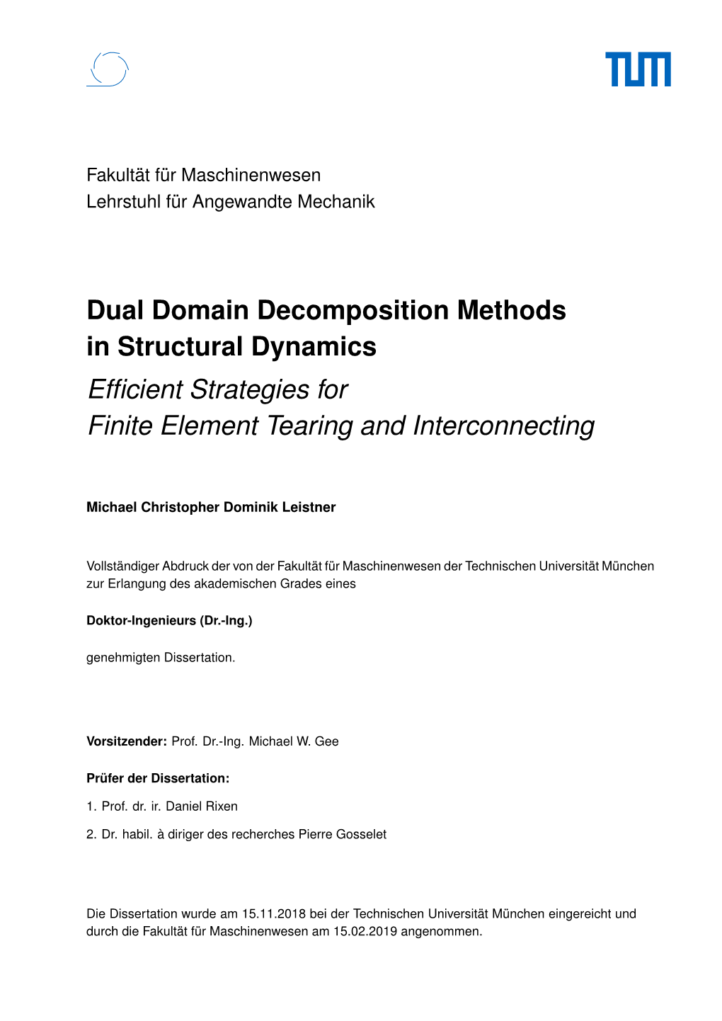 Dual Domain Decomposition Methods in Structural Dynamics, Efficient