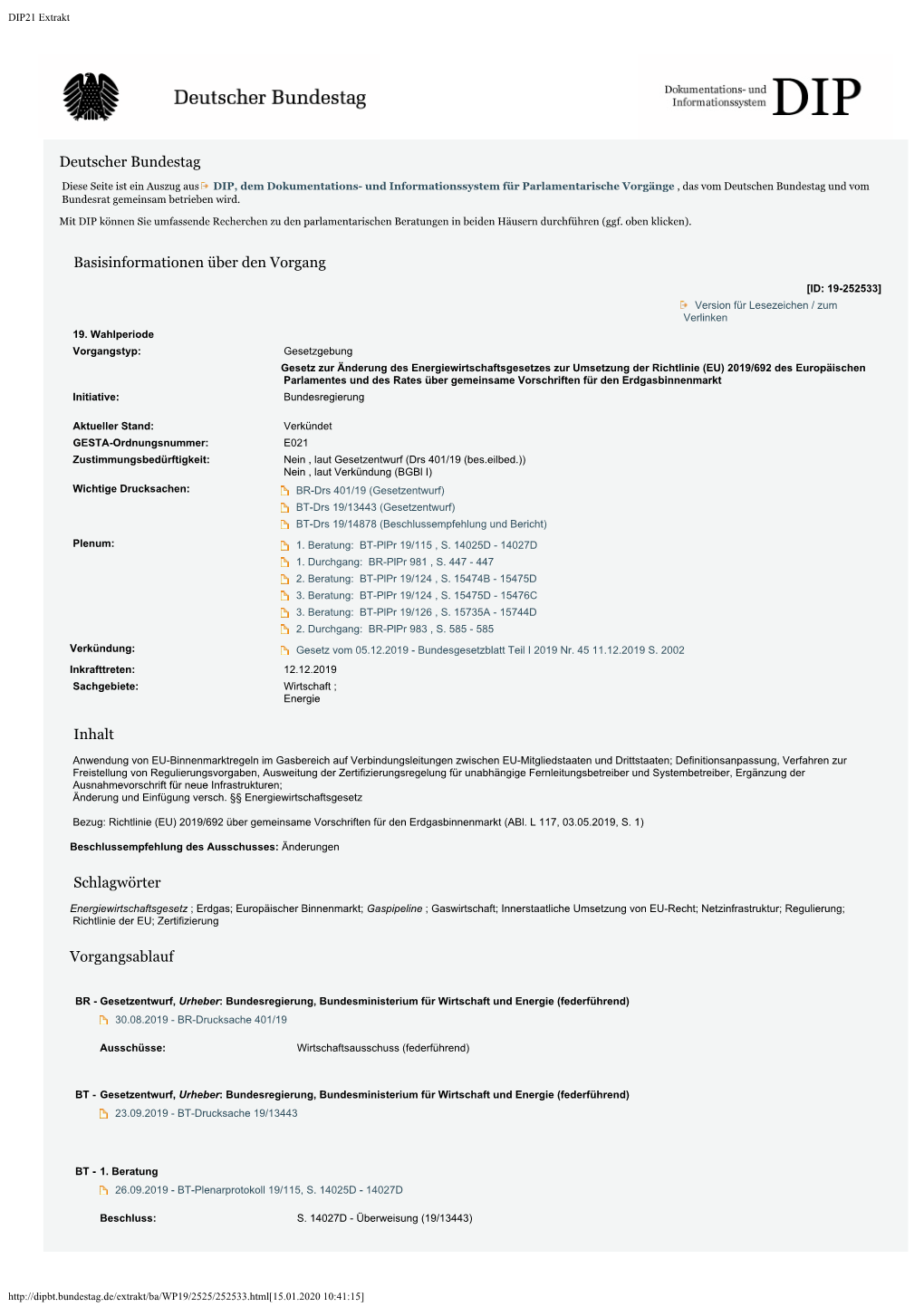 Parlamentsmaterialien Beim DIP (PDF, 47KB