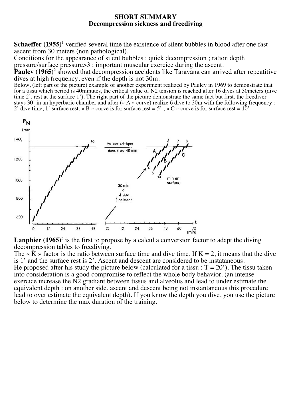 SHORT SUMMARY Decompression Sickness and Freediving Schaeffer