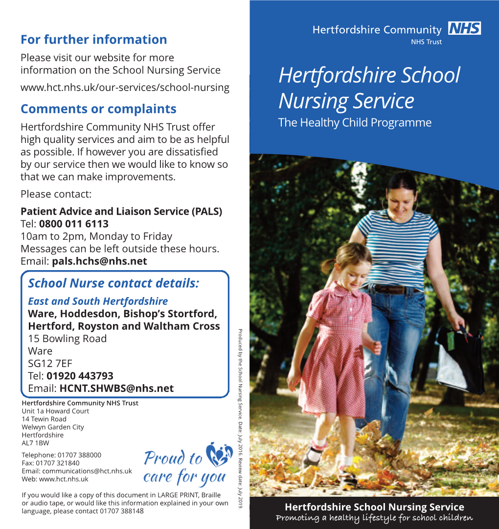 Hertfordshire School Nursing Service