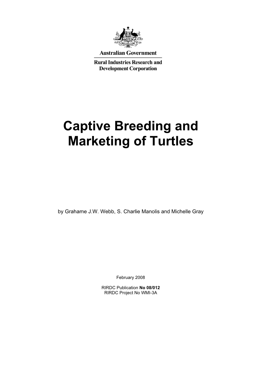 Captive Breeding and Marketing of Turtles