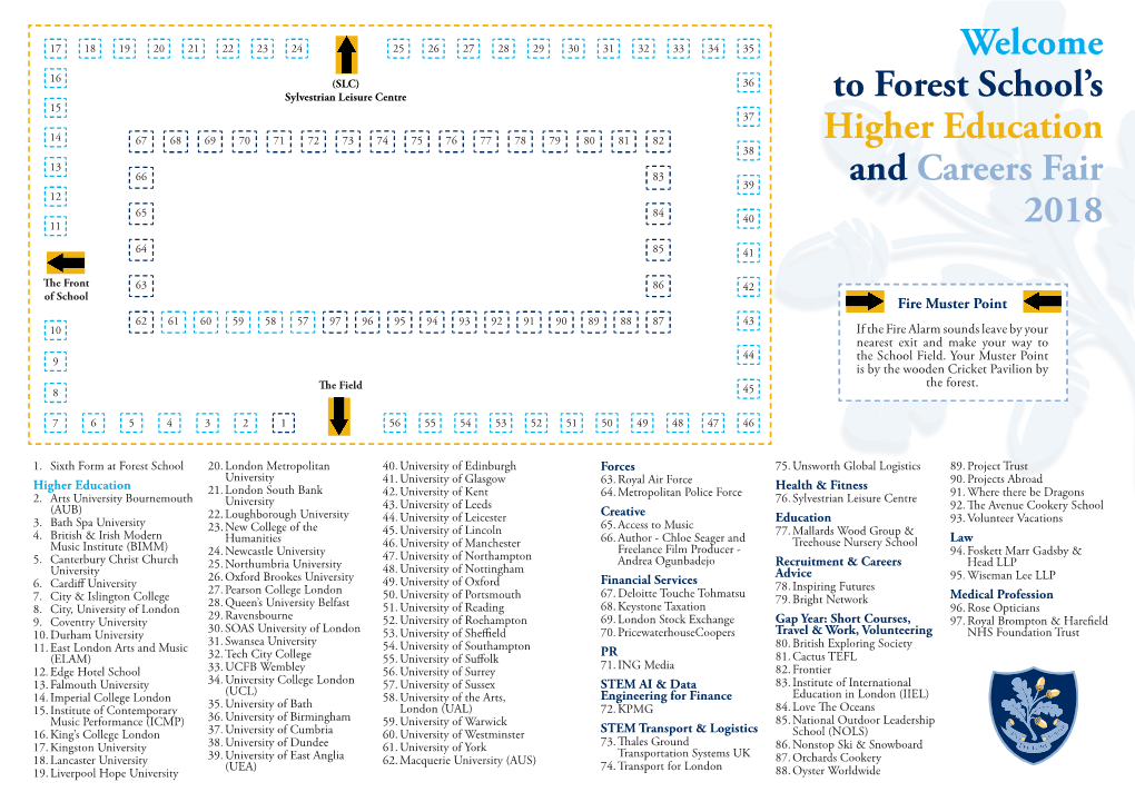 Welcome to Forest School's Higher Education and Careers Fair 2018