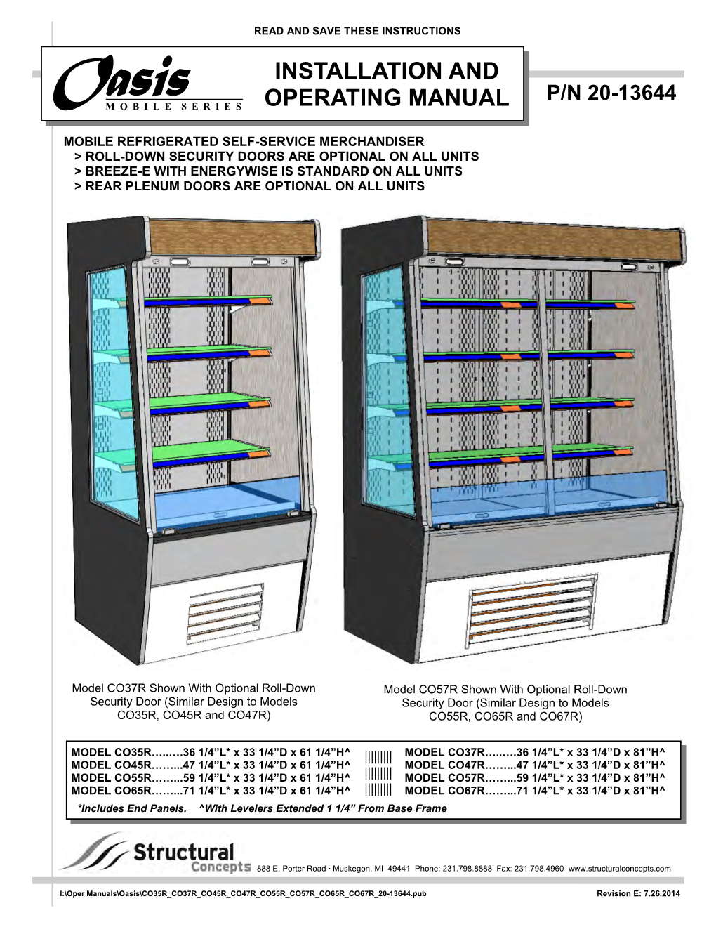 Installation and Operating Manual