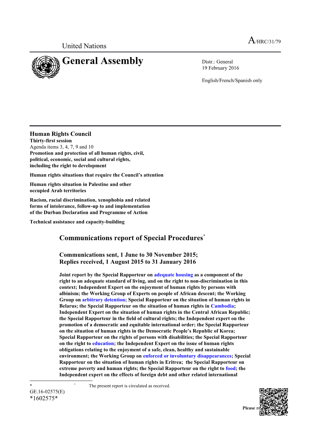 Communications Sent, 1 June To 30 November 2013; Replies Received, 1 August 2013 To 31 January 2014