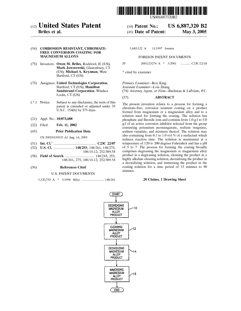 (12) United States Patent (10) Patent No.: US 6,887,320 B2 Briles Et Al