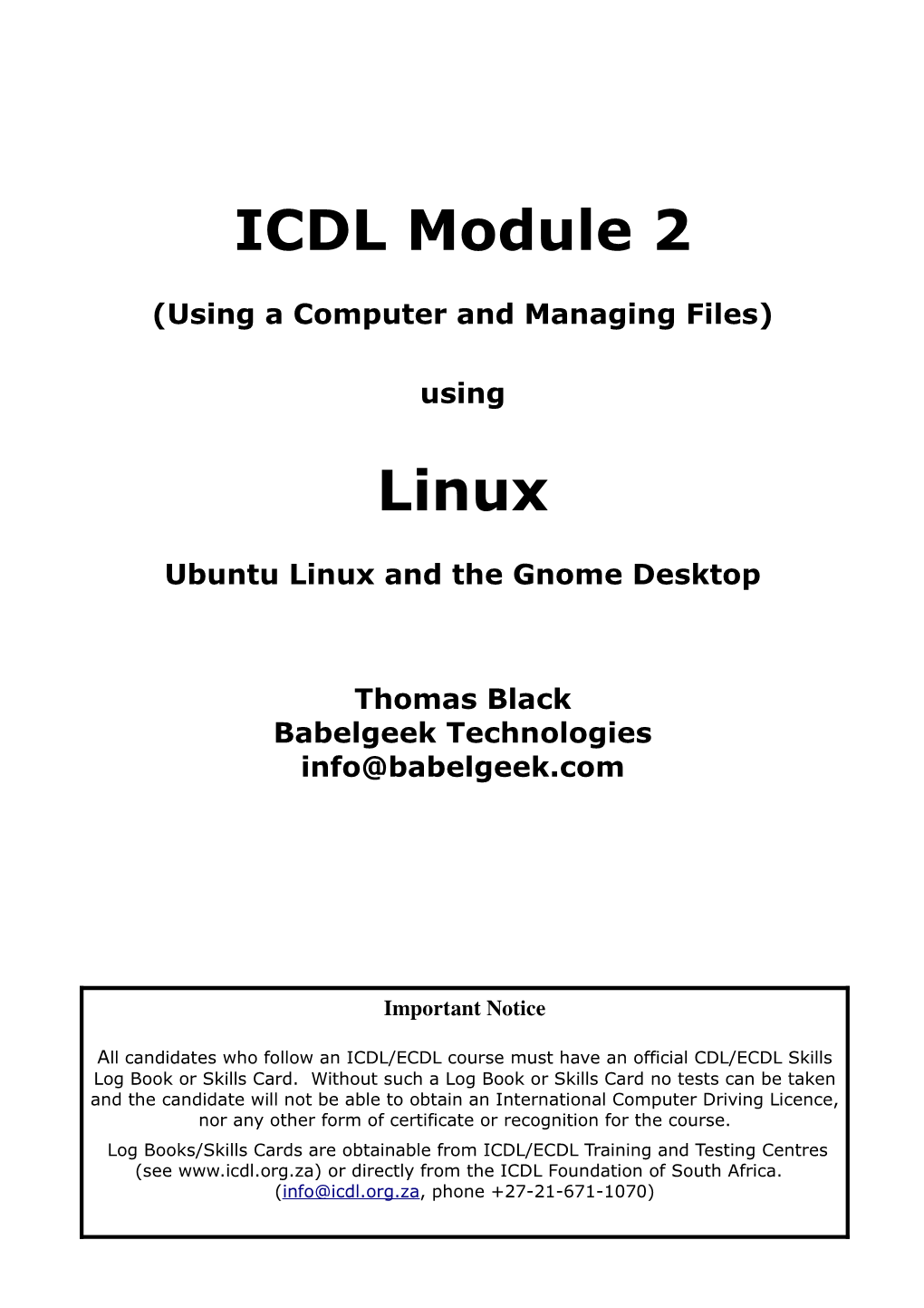 ICDL Module 2 Linux