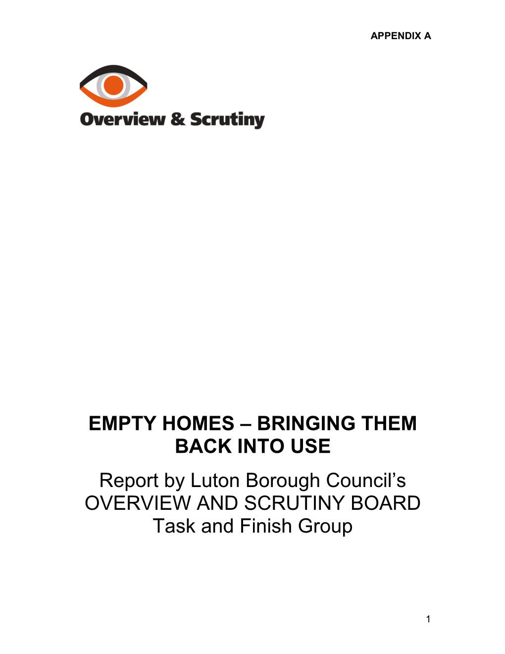 Empty Homes Task & Finish Group