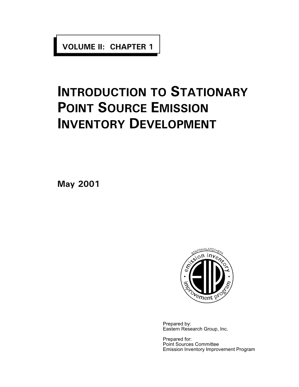 Introduction to Stationary Point Source Emission Inventory Development