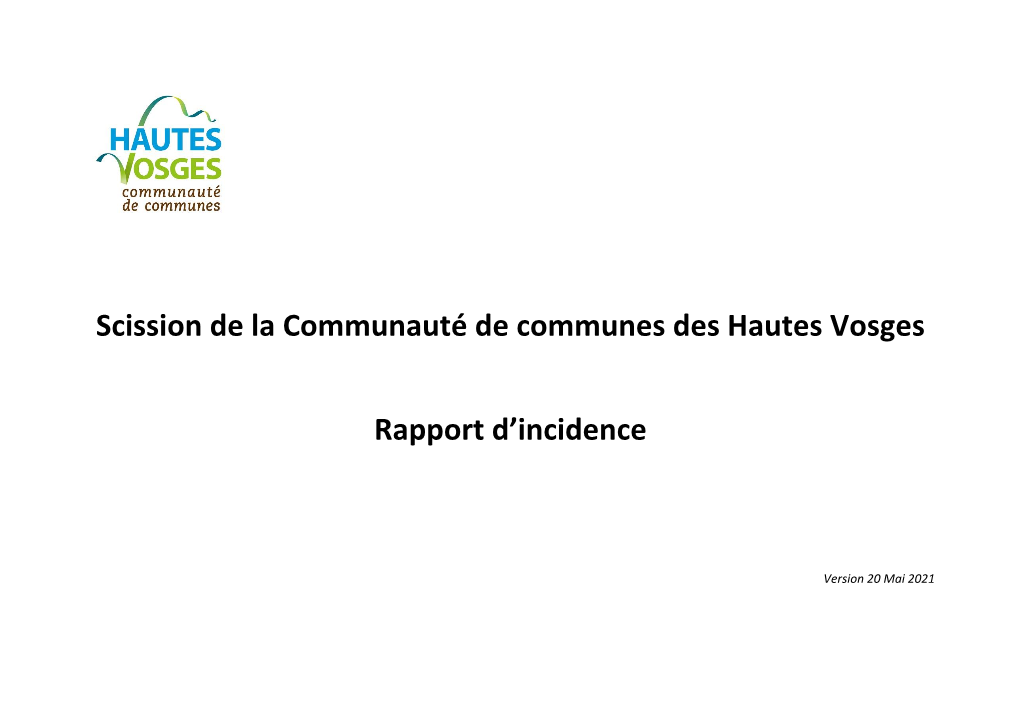 Scission De La Communauté De Communes Des Hautes Vosges