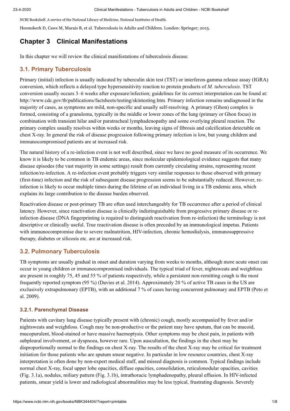 Chapter 3 Clinical Manifestations