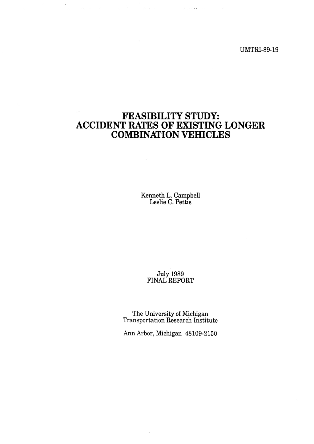 Accident Rates of Existing Longer Combinmion Vehicles